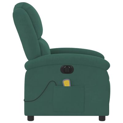 vidaXL Electric Massage Recliner Chair Dark Green Velvet