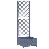 vidaXL Garden Planter with Trellis Dark Gray 15.7"x15.7"x47.8" PP