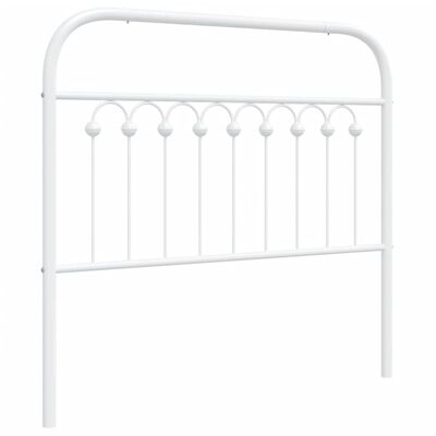 vidaXL Metal Headboard White 39.4"