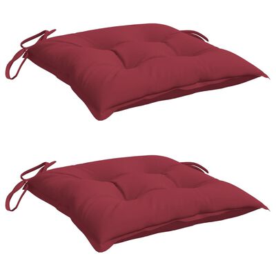 vidaXL Chair Cushions 2 pcs Wine Red 15.7"x15.7"x2.8" Oxford Fabric