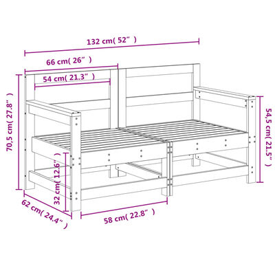 vidaXL Patio Corner Sofas 2 pcs Solid Wood Pine