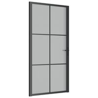 vidaXL Interior Door 40.4"x79.3" Black Matt Glass and Aluminum