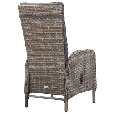 vidaXL 3 Piece Patio Bistro Set Poly Rattan Gray