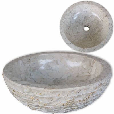 vidaXL Basin Marble 15.7" Cream