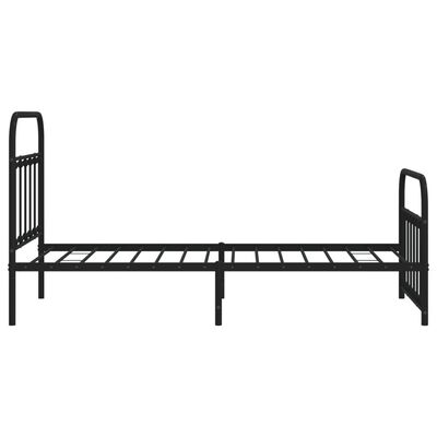 vidaXL Metal Bed Frame without Mattress with Footboard Black 39.4"x74.8"