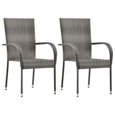 vidaXL 3 Piece Patio Dining Set Gray