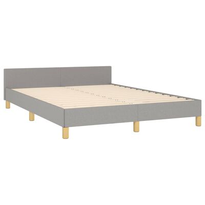 vidaXL Bed Frame with Headboard Light Gray 53.9"x74.8" Full Fabric