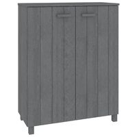 vidaXL Shoe Cabinet HAMAR Dark Gray 33.5"x15.7"x42.5" Solid Wood Pine