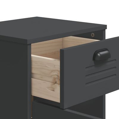 vidaXL Bedside Cabinet VIKEN Anthracite Gray Engineered Wood