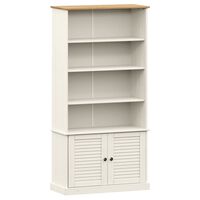 vidaXL Bookcase VIGO White 33.5"x13.8"x66.9" Solid Wood Pine