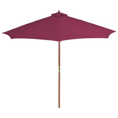 vidaXL Garden Parasol with Wooden Pole 118.2" Bordeaux Red