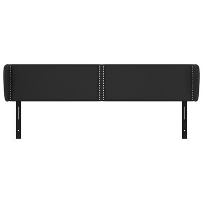 vidaXL Headboard with Ears Black 79.9"x9.1"x30.7"/34.6" Faux Leather