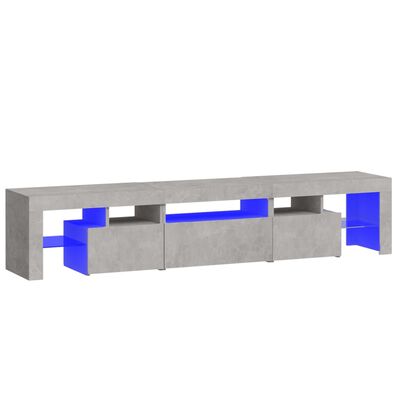 vidaXL TV Stand with LED Lights Concrete Gray 78.7"x14.4"x15.7"