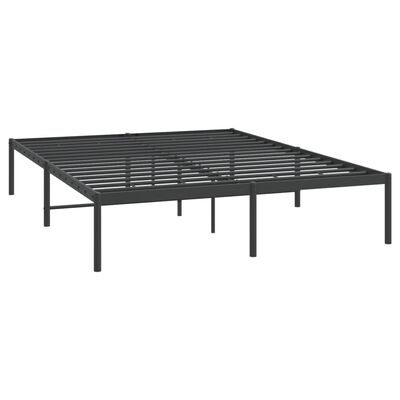 vidaXL Metal Bed Frame without Mattress Black 59.1"x78.7"