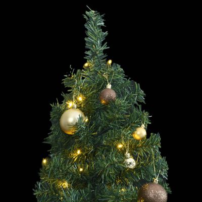 vidaXL Slim Christmas Tree 300 LEDs & Ball Set 106.3"