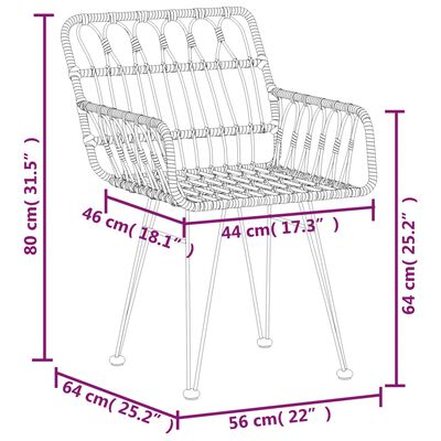 vidaXL 5 Piece Patio Dining Set Poly Rattan