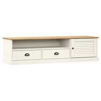 vidaXL TV Stand VIGO White 61.4"x15.7"x15.7" Solid Wood Pine