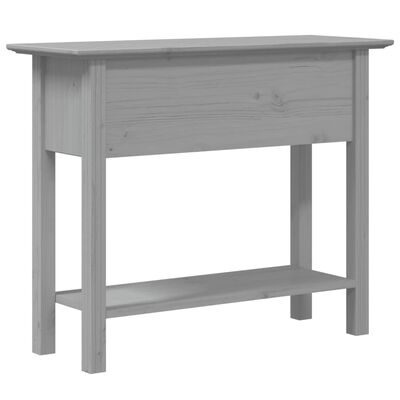 vidaXL Console Table BODO Gray 35.8"x13.8"x29.1" Solid Wood Pine