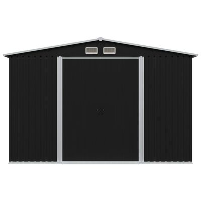 vidaXL Garden Storage Shed Anthracite Steel 101.2"x80.7"x70.1"