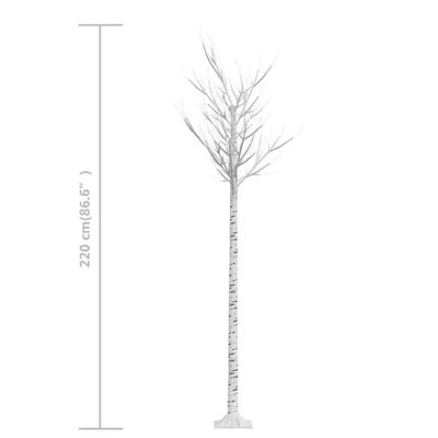 vidaXL Christmas Tree 220 LEDs 7 ft Warm White Willow Indoor Outdoor