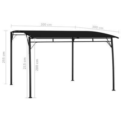 vidaXL Garden Sunshade Awning 118.1"x118.1"x100.4" Anthracite