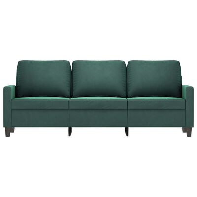 vidaXL 3-Seater Sofa Dark Green 70.9" Velvet