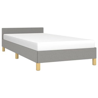 vidaXL Bed Frame without Mattress Light Gray Twin XL Fabric