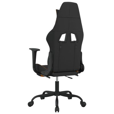 vidaXL Gaming Chair with Footrest Black and Orange Fabric