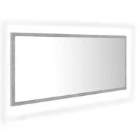 vidaXL LED Bathroom Mirror Concrete Gray 39.4"x3.3"x14.6" Acrylic