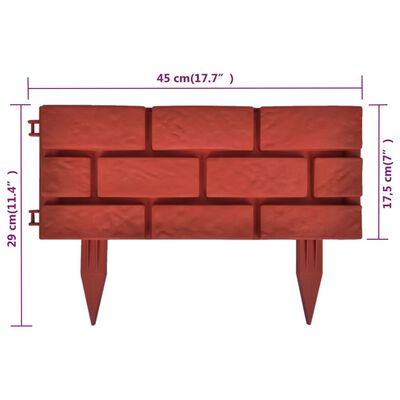 Lawn Divider with Brick Design 11 pcs