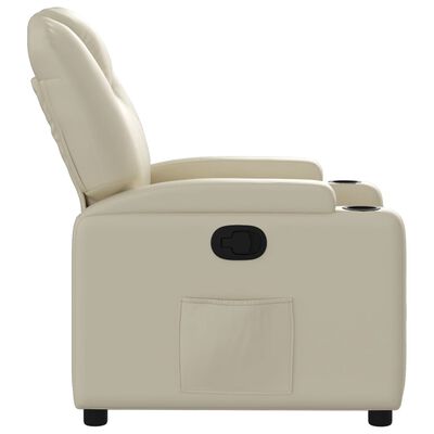 vidaXL Recliner Chair Cream Faux Leather