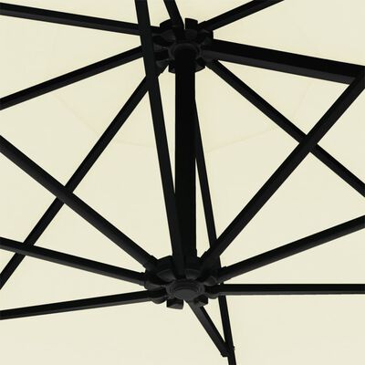 vidaXL Wall-Mounted Parasol with Metal Pole 118.1" Sand