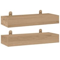 vidaXL Wall Shelves 2 pcs 15.7"x5.9"x1.6" Solid Wood Teak