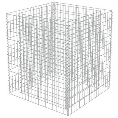 vidaXL Gabion Raised Bed Galvanized Steel 35.4"x35.4"x39.4"