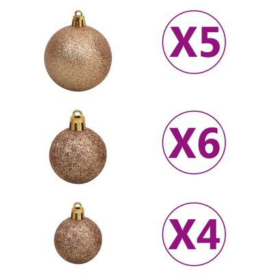 vidaXL Artificial Pre-lit Christmas Tree with Ball Set White 59.1" PVC