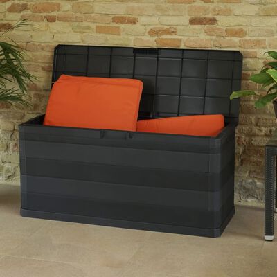 vidaXL Patio Storage Box Black 46.1"x17.7"x22"