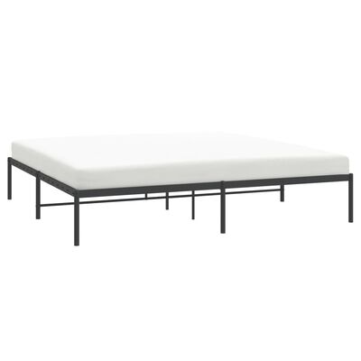 vidaXL Metal Bed Frame without Mattress Black 76"x79.9"