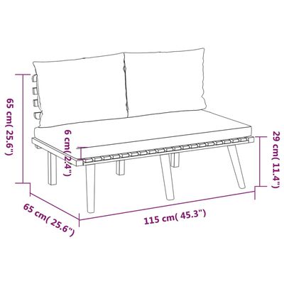 vidaXL 9 Piece Patio Lounge Set with Cushions Solid Acacia Wood