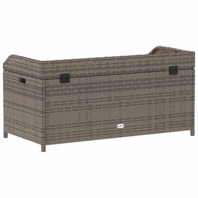 vidaXL Storage Bench Gray 39.4"x19.7"x20.5" Poly Rattan and Acacia Wood