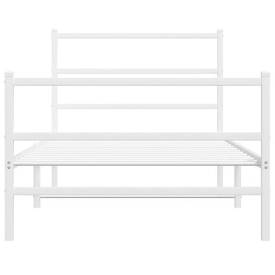 vidaXL Metal Bed Frame without Mattress with Footboard White 39.4"x78.7"