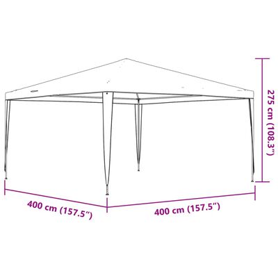 vidaXL Professional Party Tent 13.1'x13.1' Anthracite 0.3 oz/ft²