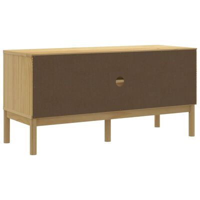 vidaXL TV Stand FLORO Wax Brown 44.9"x16.9"x21.7" Solid Pine Wood