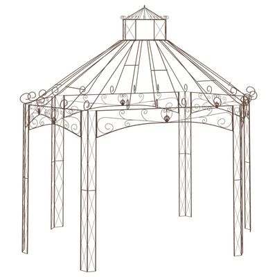 vidaXL Garden Pavilion Antique Brown 157.5"x101.6"x148.8" Iron