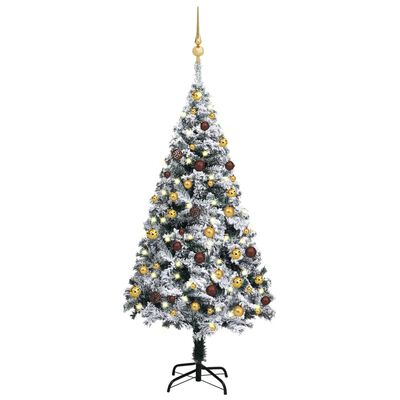 vidaXL Artificial Pre-lit Christmas Tree with Ball Set Green 47.2"