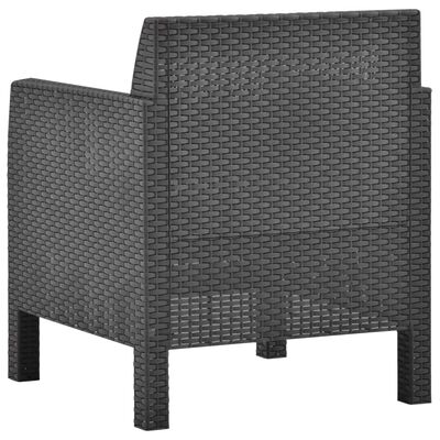 vidaXL Patio Chair with Cushion PP Rattan Anthracite