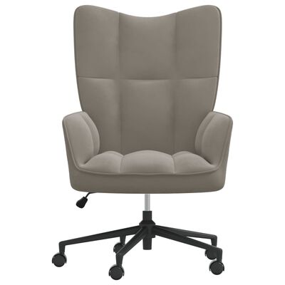 vidaXL Relaxing Chair Light Gray Velvet