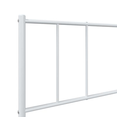 vidaXL Metal Bed Frame without Mattress with Footboard White 39.4"x74.8"