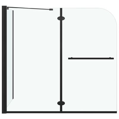 vidaXL Bi-Folding Shower Enclosure ESG 47.2"x26.8"x51.2" Black