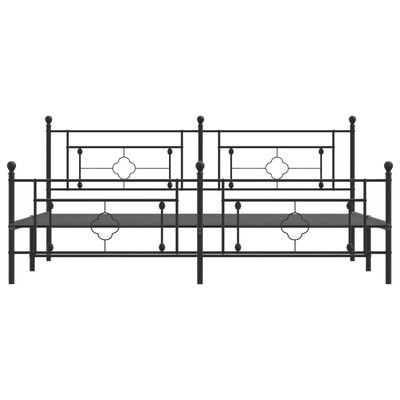 vidaXL Metal Bed Frame without Mattress with Footboard Black 76"x79.9"