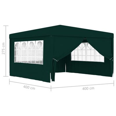 vidaXL Professional Party Tent with Side Walls 13.1'x13.1' Green 0.3 oz/ft²